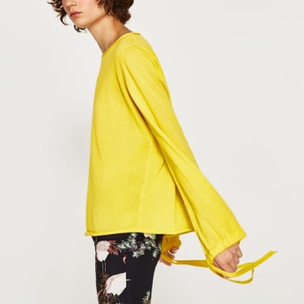 Zara balloon sleeves knit top sweater